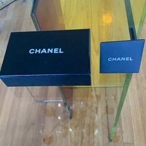 Empty Chanel box with info cards